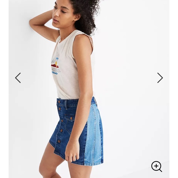 Madewell Stretch Denim Straight Mini Skirt - Picture 3 of 9